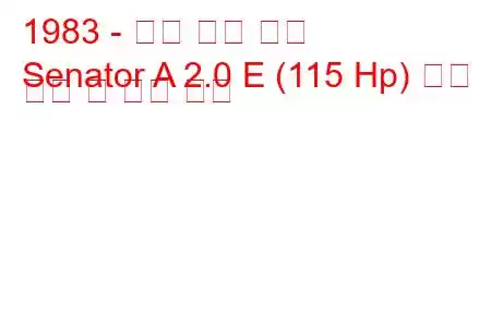 1983 - 오펠 상원 의원
Senator A 2.0 E (115 Hp) 연료 소비 및 기술 사양