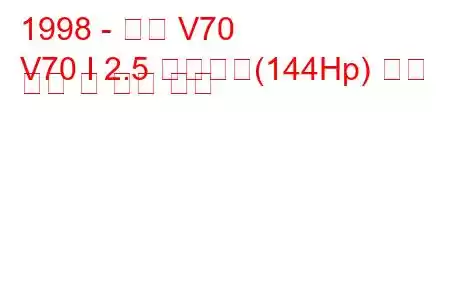 1998 - 볼보 V70
V70 I 2.5 이중연료(144Hp) 연료 소비 및 기술 사양