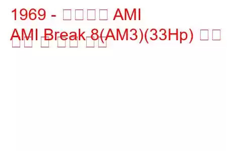 1969 - 시트로엥 AMI
AMI Break 8(AM3)(33Hp) 연료 소비 및 기술 사양