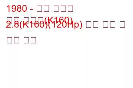 1980 - 닛산 패트롤
순찰 하드탑(K160) 2.8(K160)(120Hp) 연료 소비 및 기술 사양