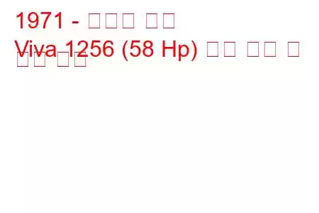 1971 - 복스홀 비바
Viva 1256 (58 Hp) 연료 소비 및 기술 사양