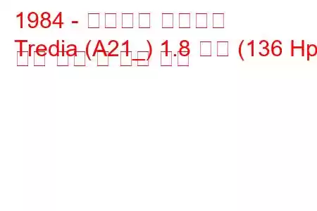 1984 - 미쓰비시 트레디아
Tredia (A21_) 1.8 터보 (136 Hp) 연료 소비 및 기술 사양