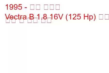 1995 - 오펠 벡트라
Vectra B 1.8 16V (125 Hp) 연료 소비 및 기술 사양