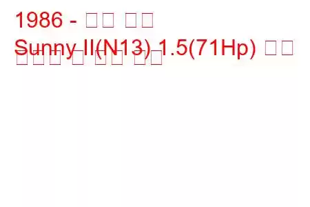 1986 - 닛산 써니
Sunny II(N13) 1.5(71Hp) 연료 소비량 및 기술 사양