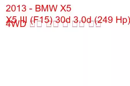 2013 - BMW X5
X5 III (F15) 30d 3.0d (249 Hp) 4WD 연료 소비 및 기술 사양