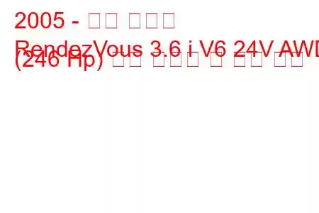 2005 - 뷰익 랑데뷰
RendezVous 3.6 i V6 24V AWD (246 Hp) 연료 소비량 및 기술 사양