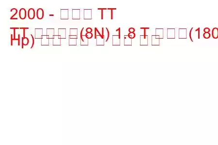 2000 - 아우디 TT
TT 로드스터(8N) 1.8 T 콰트로(180 Hp) 연료 소비 및 기술 사양