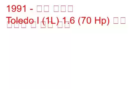 1991 - 좌석 톨레도
Toledo I (1L) 1.6 (70 Hp) 연료 소비량 및 기술 사양