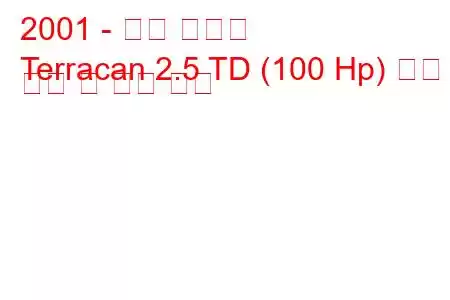 2001 - 현대 테라칸
Terracan 2.5 TD (100 Hp) 연료 소비 및 기술 사양