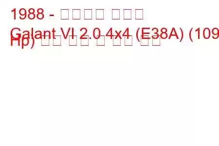 1988 - 미쓰비시 갈란트
Galant VI 2.0 4x4 (E38A) (109 Hp) 연료 소비 및 기술 사양