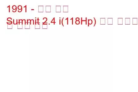 1991 - 이글 서밋
Summit 2.4 i(118Hp) 연료 소비량 및 기술 사양
