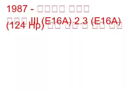 1987 - 미쓰비시 삿포로
삿포로 III (E16A) 2.3 (E16A) (124 Hp) 연료 소비 및 기술 사양