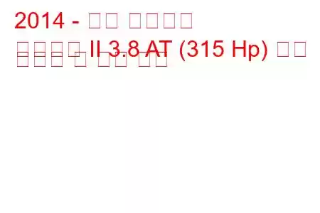 2014 - 현대 제네시스
제네시스 II 3.8 AT (315 Hp) 연료 소모량 및 기술 사양