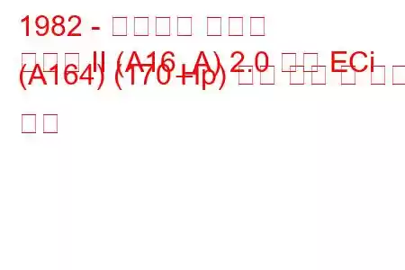 1982 - 미쓰비시 삿포로
삿포로 II (A16_A) 2.0 터보 ECi (A164) (170 Hp) 연료 소비 및 기술 사양