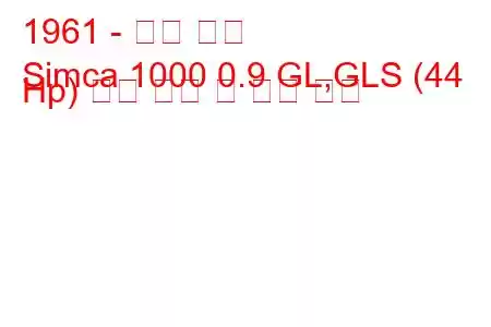 1961 - 탤벗 심카
Simca 1000 0.9 GL,GLS (44 Hp) 연료 소비 및 기술 사양