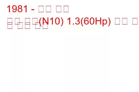 1981 - 닛산 체리
체리 쿠페(N10) 1.3(60Hp) 연료 소비 및 기술 사양