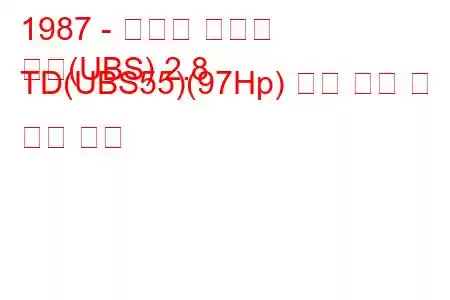 1987 - 이스즈 트루퍼
기병(UBS) 2.8 TD(UBS55)(97Hp) 연료 소비 및 기술 사양