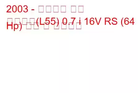 2003 - 다이하츠 무브
무브라떼(L55) 0.7 i 16V RS (64 Hp) 연비 및 기술사양