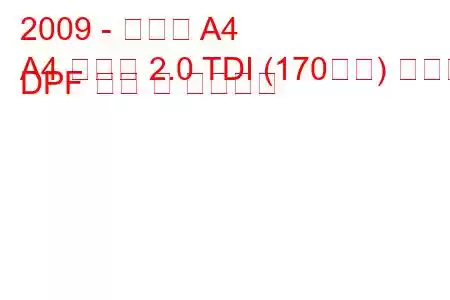 2009 - 아우디 A4
A4 올로드 2.0 TDI (170마력) 콰트로 DPF 연비 및 기술사양
