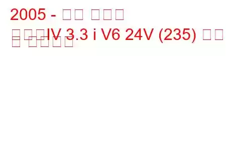 2005 - 현대 그랜저
그랜저IV 3.3 i V6 24V (235) 연비 및 기술사양