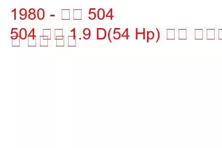 1980 - 푸조 504
504 픽업 1.9 D(54 Hp) 연료 소비량 및 기술 사양