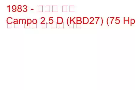 1983 - 이스즈 캄포
Campo 2.5 D (KBD27) (75 Hp) 연료 소비 및 기술 사양