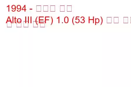 1994 - 스즈키 알토
Alto III (EF) 1.0 (53 Hp) 연료 소비 및 기술 사양