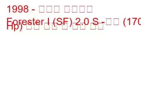 1998 - 스바루 포레스터
Forester I (SF) 2.0 S -터보 (170 Hp) 연료 소비 및 기술 사양