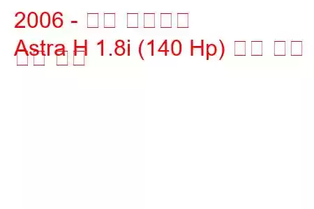 2006 - 오펠 아스트라
Astra H 1.8i (140 Hp) 연료 소비 및 기술 사양