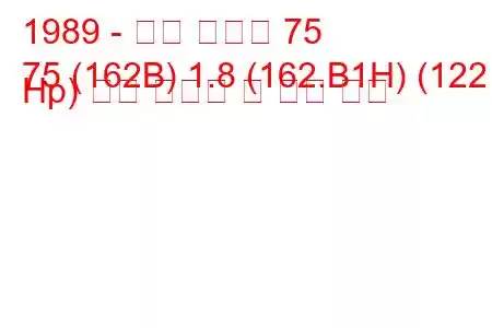 1989 - 알파 로미오 75
75 (162B) 1.8 (162.B1H) (122 Hp) 연료 소비량 및 기술 사양