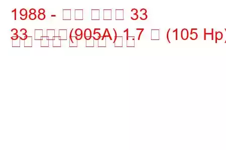 1988 - 알파 로미오 33
33 스포츠(905A) 1.7 즉 (105 Hp) 연료 소비 및 기술 사양