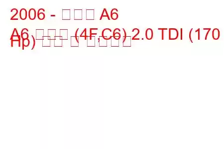 2006 - 아우디 A6
A6 아방트 (4F,C6) 2.0 TDI (170 Hp) 연비 및 기술사양