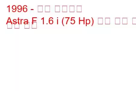 1996 - 오펠 아스트라
Astra F 1.6 i (75 Hp) 연료 소비 및 기술 사양