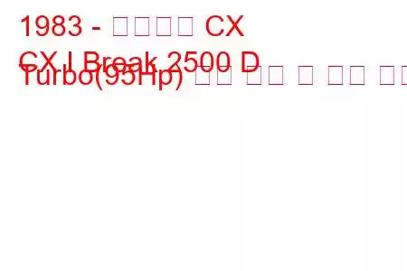 1983 - 시트로엥 CX
CX I Break 2500 D Turbo(95Hp) 연료 소비 및 기술 사양