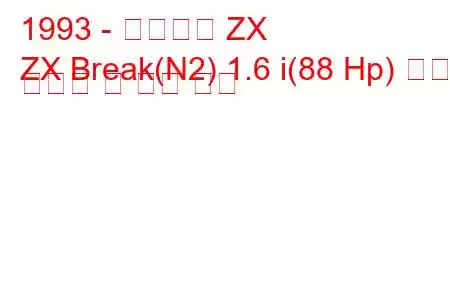 1993 - 시트로엥 ZX
ZX Break(N2) 1.6 i(88 Hp) 연료 소비량 및 기술 사양