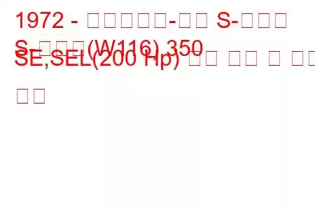 1972 - 메르세데스-벤츠 S-클래스
S-클래스(W116) 350 SE,SEL(200 Hp) 연료 소비 및 기술 사양
