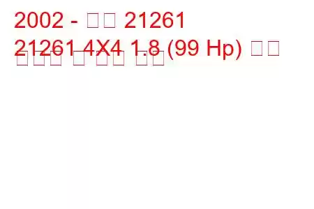 2002 - 이즈 21261
21261 4X4 1.8 (99 Hp) 연료 소비량 및 기술 사양