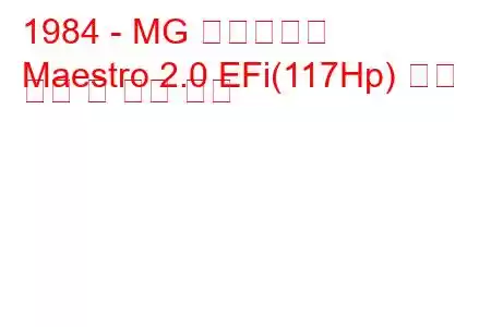 1984 - MG 마에스트로
Maestro 2.0 EFi(117Hp) 연료 소비 및 기술 사양