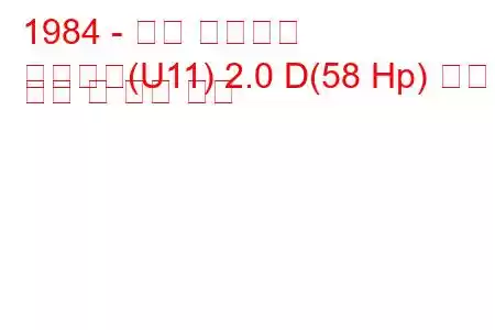 1984 - 닛산 블루버드
블루버드(U11) 2.0 D(58 Hp) 연료 소비 및 기술 사양