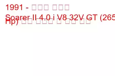 1991 - 토요타 소어러
Soarer II 4.0 i V8 32V GT (265 Hp) 연료 소비량 및 기술 사양