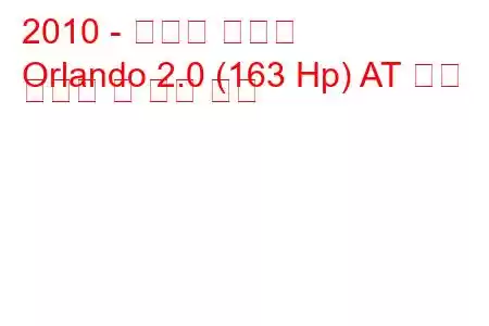 2010 - 쉐보레 올랜도
Orlando 2.0 (163 Hp) AT 연료 소비량 및 기술 사양