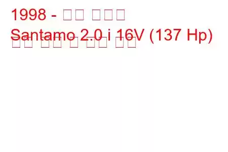 1998 - 현대 싼타모
Santamo 2.0 i 16V (137 Hp) 연료 소비 및 기술 사양