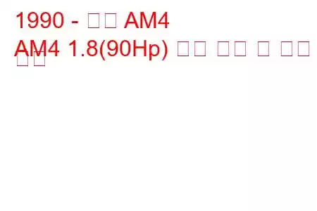 1990 - 푸마 AM4
AM4 1.8(90Hp) 연료 소비 및 기술 사양