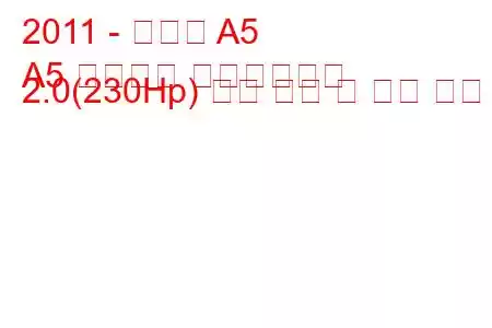 2011 - 아우디 A5
A5 리프트백 페이스리프트 2.0(230Hp) 연료 소비 및 기술 사양