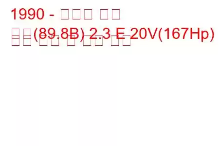 1990 - 아우디 쿠페
쿠페(89.8B) 2.3 E 20V(167Hp) 연료 소비 및 기술 사양