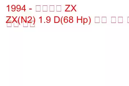 1994 - 시트로엥 ZX
ZX(N2) 1.9 D(68 Hp) 연료 소비 및 기술 사양