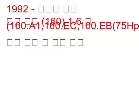 1992 - 피아트 티포
활판 인쇄 (160) 1.6 즉 (160.A1,160.EC,160.EB(75Hp) 연료 소비 및 기술 사양