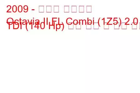 2009 - 스코다 옥타비아
Octavia II FL Combi (1Z5) 2.0 TDI (140 Hp) 연료 소비 및 기술 사양