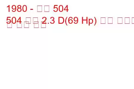 1980 - 푸조 504
504 픽업 2.3 D(69 Hp) 연료 소비량 및 기술 사양