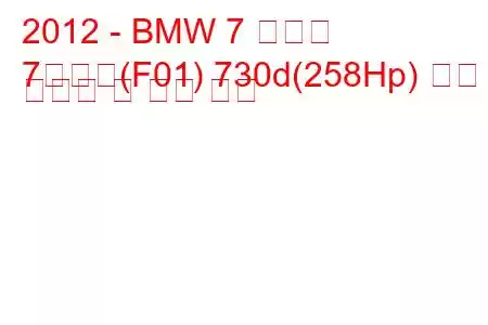 2012 - BMW 7 시리즈
7시리즈(F01) 730d(258Hp) 연료 소비량 및 기술 사양